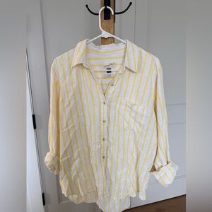 Universal Thread Yellow and White Striped Shirt